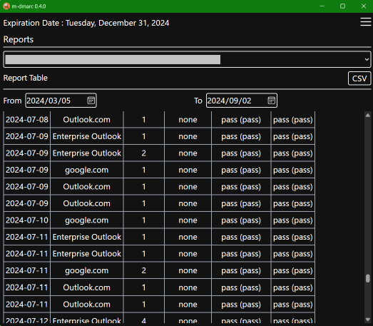 m-dmarc table view sample