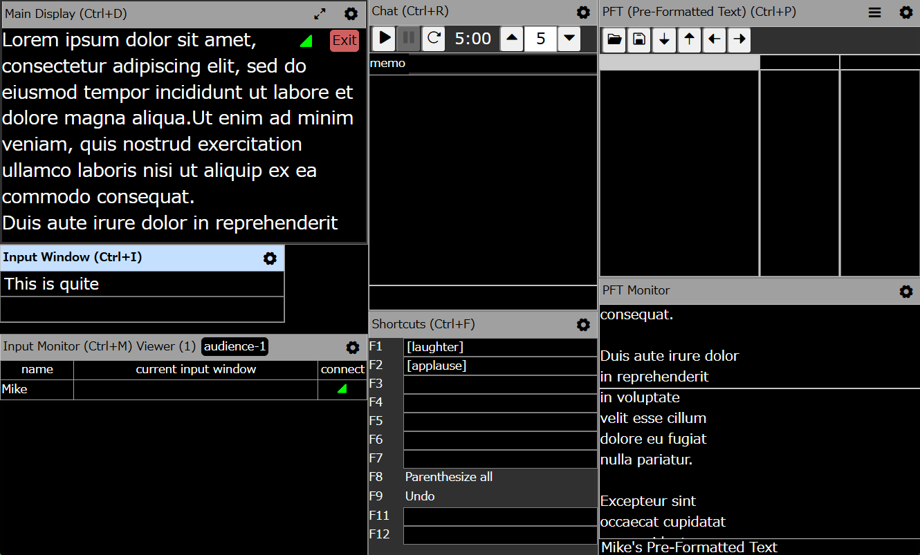 screenshot of subtitlers' window